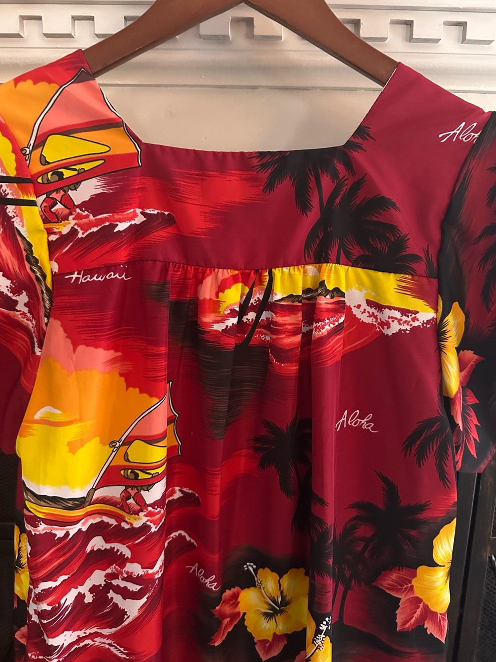 Kalena Fashions Of Hawaii, Hawaiian Muumuu Beach Dress size M vintage - Picture 3 of 8